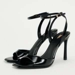 Black Strappy high-heeled sandals